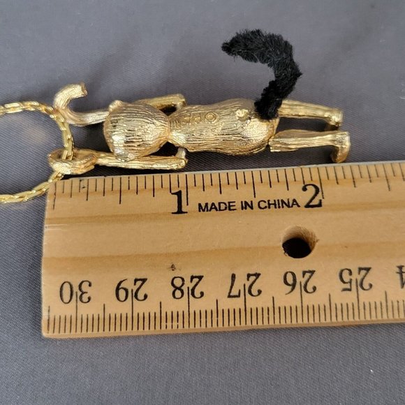 Pan Signed Monkey Pendant Gold Tone Cable Link Chain Fashion Necklace 19 in - Picture 9 of 9